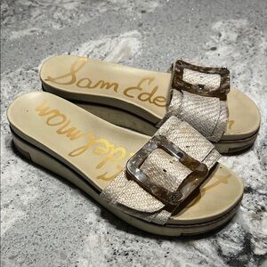 Sam Edelman Sam Edelman Women's Tan Slide Sandals with Buckle Size 6